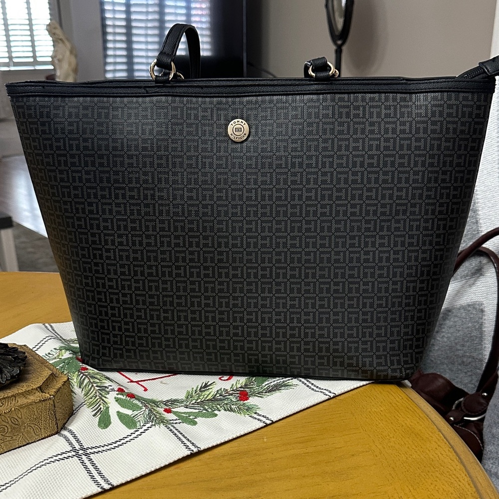 Black Patterned Tote Bag